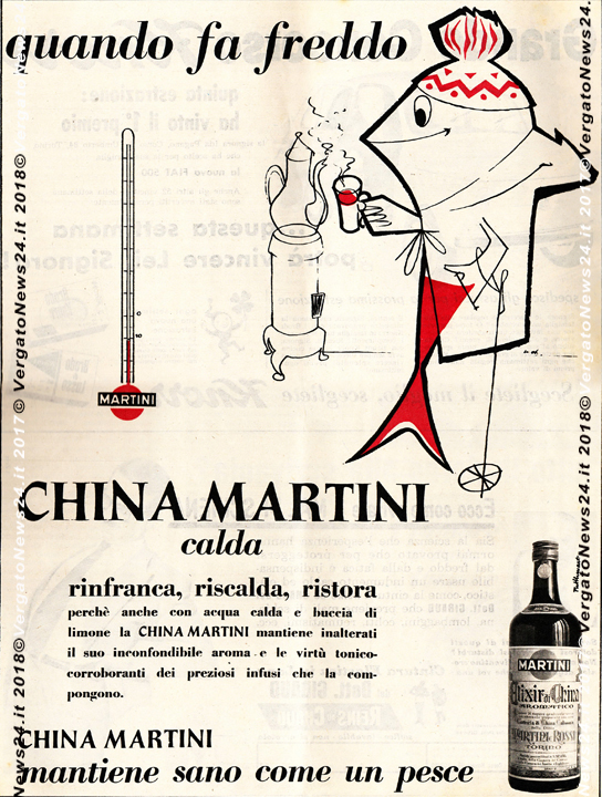 Vintage poster – Martini , China , con acqua calda e buccia di