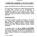 Comunicazione ai soci insediamento